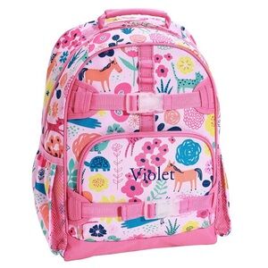 POTTERY BARN KIDS MACKENZIE PINK SASHA’S GARDEN BACKPACK SIZE LARGE 17”